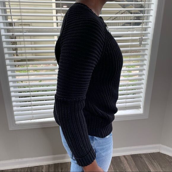 ASOS jewel neckline ribbed chunky cuffed Crewneck sweater - Picture 10 of 13